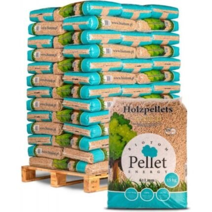 BIOTOM PELLETS – 100% naaldhout met EN+ A1-certificering – 16 zakken van 15 kg